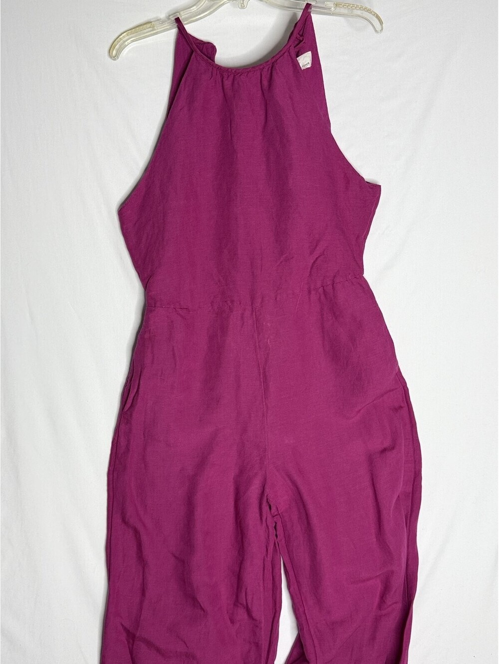 Anthropologie Magenta Embroidered Cutwork Wide Leg Jumpsuit Boho Wedding